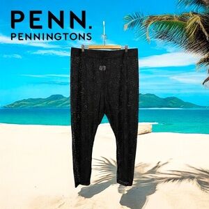 Penningtons, Black Lace Overlay Leggings, Size 2X (plus size)